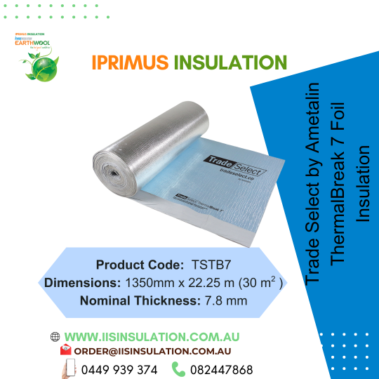 Trade Select ThermalBreak PC:TSTB7 Dimensions 1350mm x 22.25m (30 m2), Thickness: 7.8mm