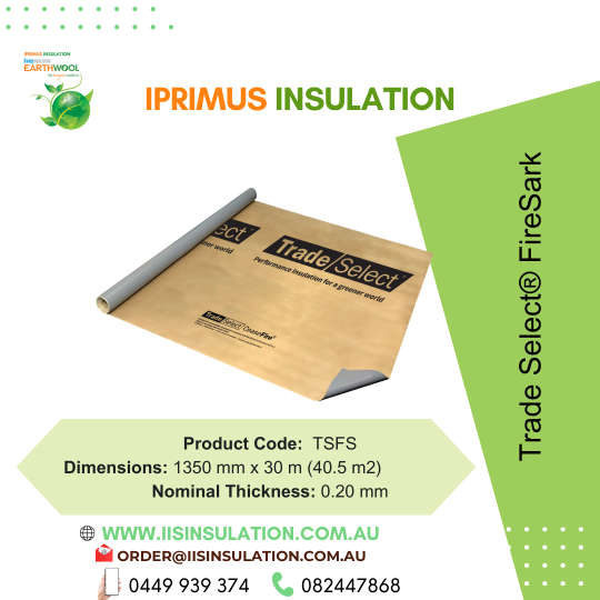 Trade Select FireSark PC:TSFS Dimensions 1350mm x 30m (40.5 m2) Thickness: 0.20mm